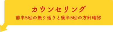 カウンセリング：前半5回の振り返りと後半5回の方針確認